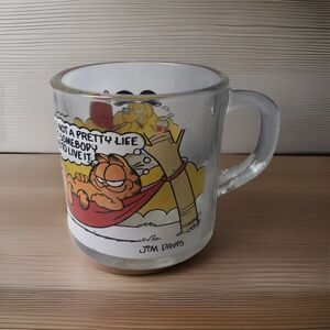 VTG Garfield McDonalds Clear Glass Coffee Mug Cup Glass Jim Davis 1978 Hammock